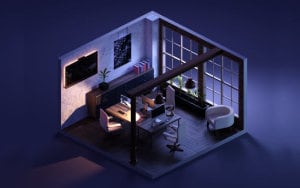 3D Isometric Room built in Blender